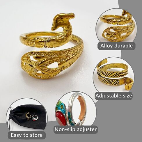 SNAIL GARDEN Crochet Ring - with Spiral Size Adjusters & Adjustment Pads, Decorative 6 Pcs Crochet Tension Ring for Smooth Crocheting & Knitting, Crocheting Rings for Finger for Consistent Stitches in Saudi Arabia