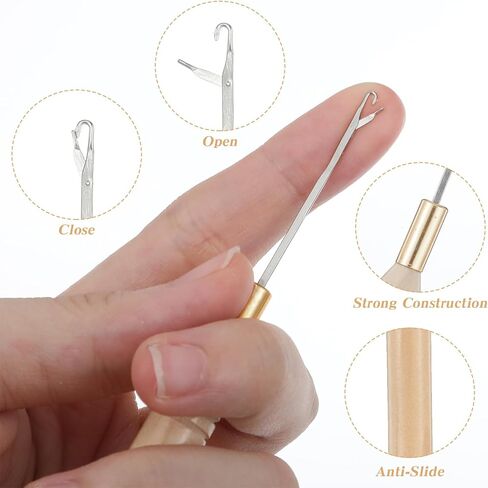 6 قطعة إبر الكروشيه للشعر الكروشيه مزلاج هوك الشعر بهرج أداة الشعر الكروشيه هوك لشعر جديلة صغيرة تمديد وشاح السجاد صنع in Kuwait