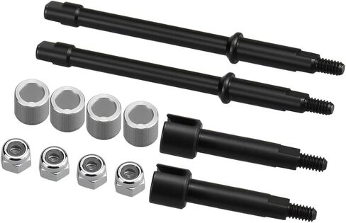 Hot Racing SXTY39AW06 +6mm Steel Drive Stub Axles Upgrade Front or Rear Hardened CNC Widening Kit fits Axial SCX30 in Saudi Arabia