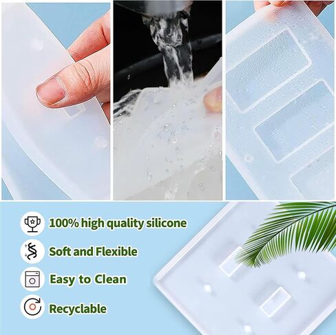 3Pcs DIY Silicone Resin Mold Set for Switch Socket Covers – Reusable Epoxy Resin Crafts Mold for Home Decor, Wall Outlet Covers, Light Switch Plates in Saudi Arabia