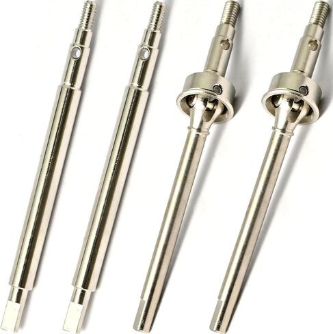 Axle Shaft Kit Stainless Steel Dog-Bone CVD Front/Rear Stub Axles Shafts Upgrade Accessories Compatible with 1/18 TRX4M Defender Bronco K10 RC Crawler Car (Silver) in Saudi Arabia