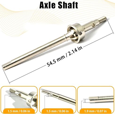 Axle Shaft Kit Stainless Steel Dog-Bone CVD Front/Rear Stub Axles Shafts Upgrade Accessories Compatible with 1/18 TRX4M Defender Bronco K10 RC Crawler Car (Silver) in Saudi Arabia