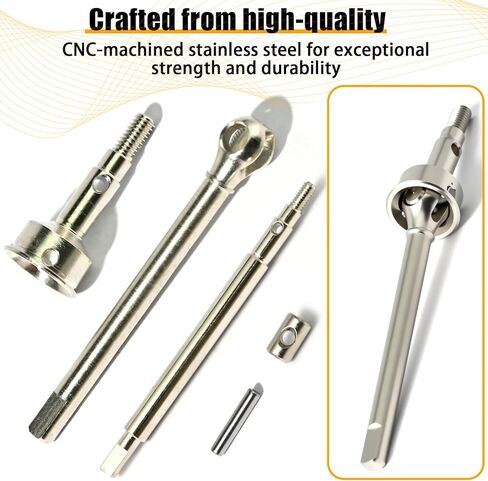 Axle Shaft Kit Stainless Steel Dog-Bone CVD Front/Rear Stub Axles Shafts Upgrade Accessories Compatible with 1/18 TRX4M Defender Bronco K10 RC Crawler Car (Silver) in Saudi Arabia