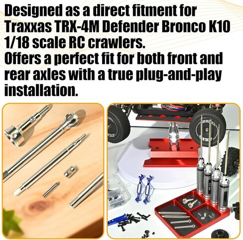 Axle Shaft Kit Stainless Steel Dog-Bone CVD Front/Rear Stub Axles Shafts Upgrade Accessories Compatible with 1/18 TRX4M Defender Bronco K10 RC Crawler Car (Silver) in Saudi Arabia