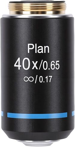 Yoidesu Plan Objective Lens, 20.2mm RMS Thread Aluminum Alloy Optical Glass Microscope Objective with High Light Transmittance, for Biological Microscope Laboratory (40X) in Saudi Arabia