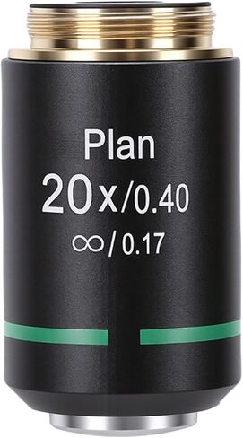 Yoidesu Plan Objective Lens, 20.2mm RMS Thread Aluminum Alloy Optical Glass Microscope Objective with High Light Transmittance, for Biological Microscope Laboratory (40X) in Saudi Arabia