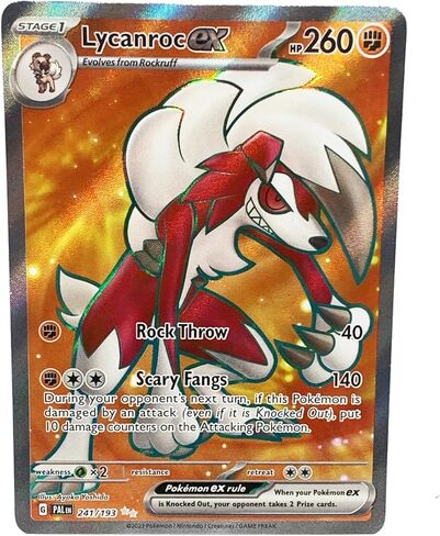 بوكيمون - Lycanroc ex 241/193 - Paldea Evolved - بطاقة فنية كاملة in Kuwait