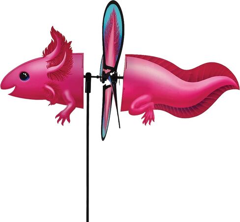 Premier Kites Petite Spinner Axolotl – Whimsical Wind Spinner for Yard & Garden, Durable Weather-Resistant Fabric, Easy to Assemble, Outdoor Decor for Patios, Lawns, & Fairy Lovers in Saudi Arabia