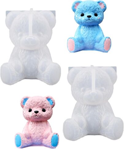 2 حزمة الدب سيليكون قوالب الراتنج الحيوان الساحرة قوالب لفوندان الشوكولاته الحلوى شمعة الصابون DIY الحرفية in Kuwait