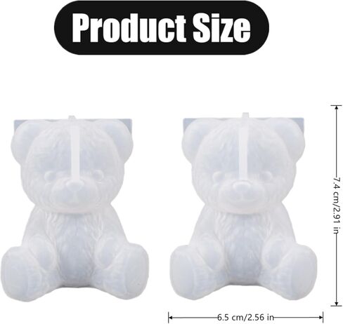 2 حزمة الدب سيليكون قوالب الراتنج الحيوان الساحرة قوالب لفوندان الشوكولاته الحلوى شمعة الصابون DIY الحرفية in Kuwait