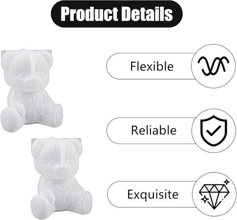 2 حزمة الدب سيليكون قوالب الراتنج الحيوان الساحرة قوالب لفوندان الشوكولاته الحلوى شمعة الصابون DIY الحرفية in Kuwait