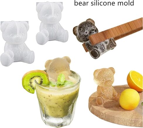 2 حزمة الدب سيليكون قوالب الراتنج الحيوان الساحرة قوالب لفوندان الشوكولاته الحلوى شمعة الصابون DIY الحرفية in Kuwait