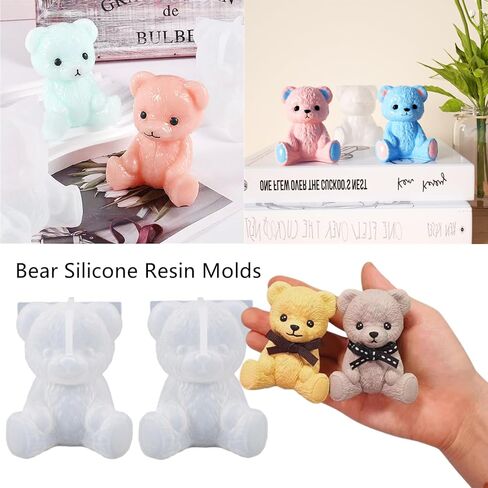 2 حزمة الدب سيليكون قوالب الراتنج الحيوان الساحرة قوالب لفوندان الشوكولاته الحلوى شمعة الصابون DIY الحرفية in Kuwait