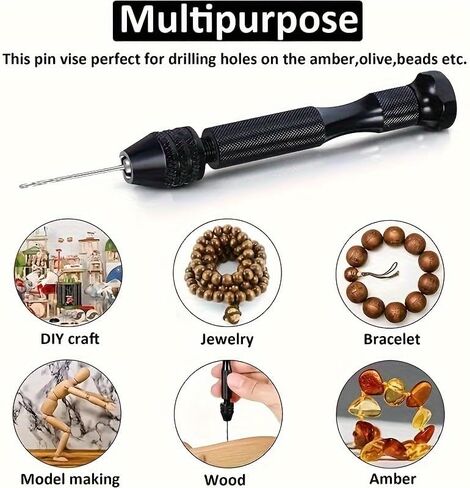11pcs/Set Mini Aluminum Pin Vise for Resin Casting Molds Resin Drill with 10pcs Drill Bits Precision Hand Drill Tools for Epoxy in Saudi Arabia