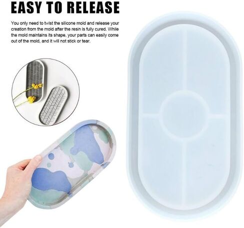 DIY Oval Mold Ashtray Coaster Flexible Silicone Tray Polygon Epoxy Resin Casting Molds Plaster Mold DIY Craft Tool in Saudi Arabia