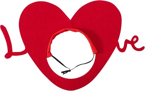 Valentines Day Dog Costume Valentine’s Day Red Love Heart Dog Outfit Adjustable Cute Headwear for Pet Dog (Red S) in Saudi Arabia