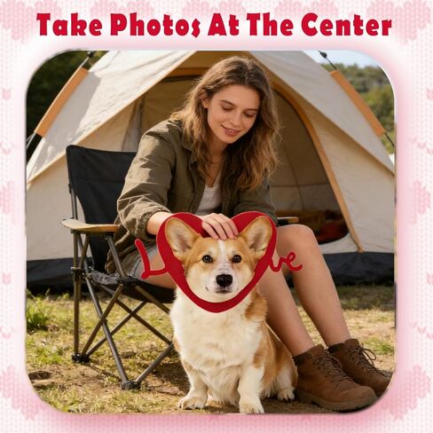 Valentines Day Dog Costume Valentine’s Day Red Love Heart Dog Outfit Adjustable Cute Headwear for Pet Dog (Red S) in Saudi Arabia