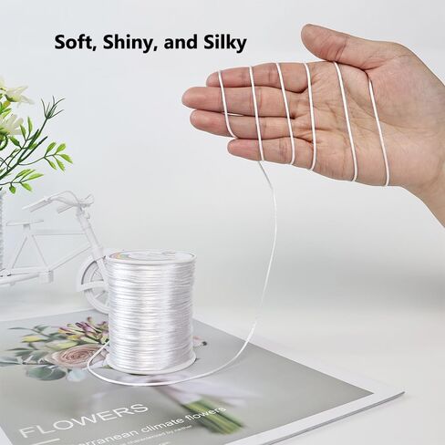 330 Feet Satin Nylon String, 1 mm Silky Smooth Durable Nylon Cord for Jewelry Making, Bracelets, Beading, Necklaces, Macrame, Kumihimo, Rattail, and Chinese Knot Craft in Saudi Arabia