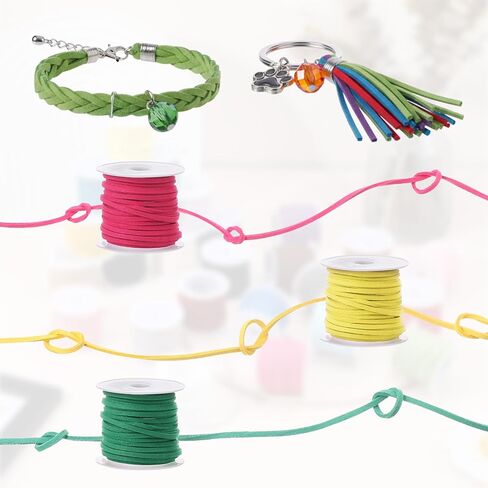 Faux Suede Leather Cord, 25 Rolls Flat for Jewelry Making, Leather Strips & Laces for Dream Catcher Supplies DIY Crafts, Thread Velvet String for Necklace, Bracelet, Beading (25 Colors) in Saudi Arabia