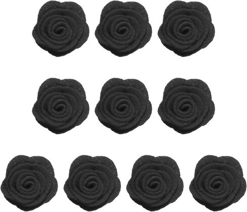 uxcell 10Pcs Felt Fabric Flowers Embellishments, 1.57" Nonwoven Camellia Sewing Appliques Ornament Artificial Flower Heads for DIY Wedding Party Scrapbook Hair Decorations, Khaki in Saudi Arabia
