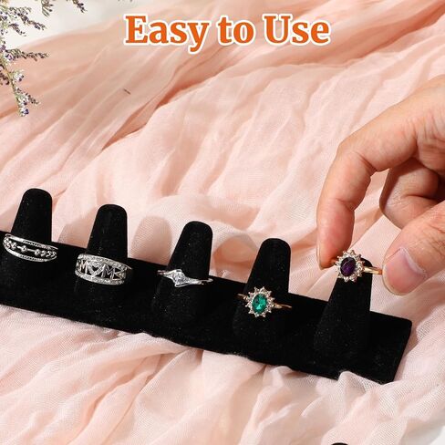 4 Pcs Black Velvet Ring Display, 6 Finger Rings Display for Ring Storage in Saudi Arabia