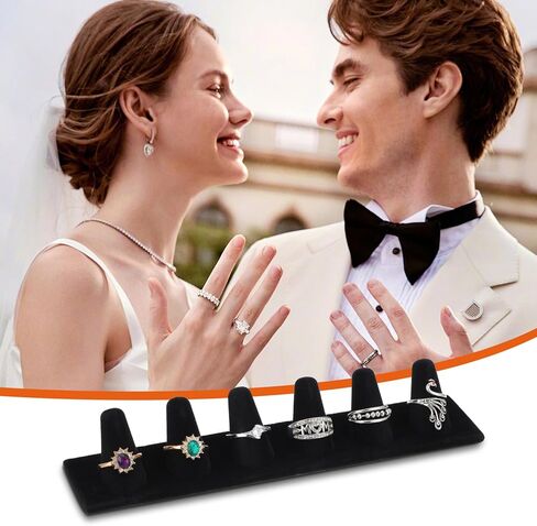 4 Pcs Black Velvet Ring Display, 6 Finger Rings Display for Ring Storage in Saudi Arabia