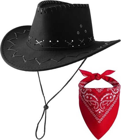JOYEBUY Kids Western Party Hats Toddler Cowboy Hats Boys Girls Cowgirl Hat with Bandanas in Saudi Arabia
