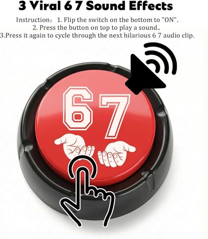 NeoJoy 67 Meme مضحك الهدايا الكمامة زر الصوت 6 7 ستة سبعة Brainrot عيد الحب حفلة عيد ميلاد زينة الاشياء ميرش الفصول الدراسية مكتب ديكور in Kuwait