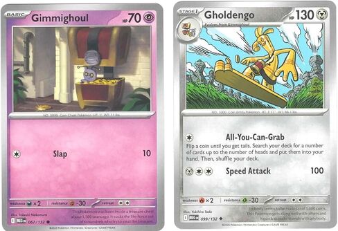 Gholdengo & Gimmighoul 099/132 - Mega Evolution - مجموعة بطاقات بوكيمون 2 in Kuwait