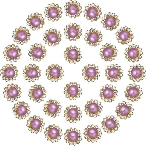 PATIKIL 12mm Sunflower Pearl Sew on Rhinestones, 200 Pcs Rhinestone Sequin Embellishments Crystal Glass Metal Base Flower Claw Rhinestones for Bedazzling Crafting Clothes, Red in Saudi Arabia