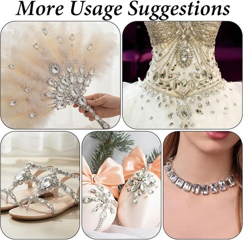 120 PCS White Bedazzling Sew on Rhinestones, Mixed Shapes Glass Rhinestones with Sewing Holes Sew on Crystal Gems Metal Claw Flatback for Crafting Clothes Shoes Hats Collars Bags Sewing Accessories in Saudi Arabia