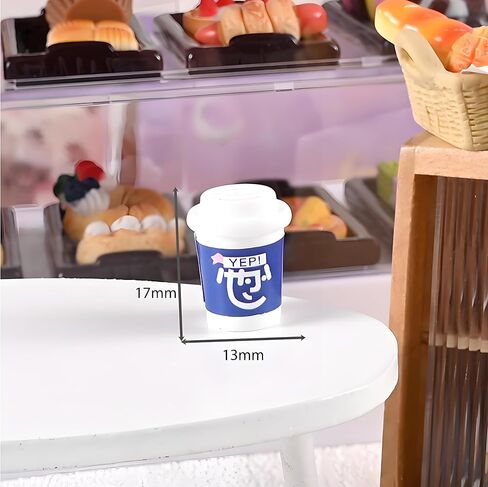 12 Pcs Miniature RC Car Coffee Cup with Green Tray – Resin Soft Drink Set for 1/10 RC Crawler Accessories, Dollhouse Kitchen Décor, Compatible with SCX10, TRX4, D90, TF2, Axial Capra, Tamiya CC01（ B ） in Saudi Arabia