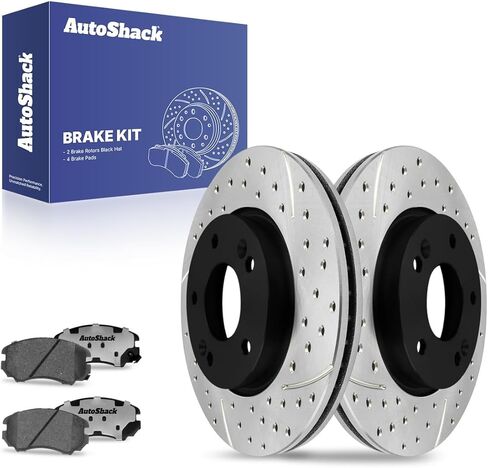 Autoshack Front Brake Kit استبدال لـ Kia Soul Optima Magentis 2005-2010 Sportage Hyundai Tucson Tiburon 2005-2010 Sonata Discr Discor Drotor مع لوحة فرامل سيراميك 11.0 "(280.0 مم) PCDR4133941339924 in Saudi Arabia