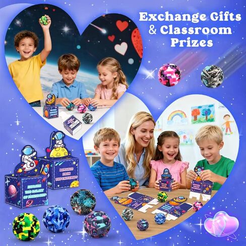 24 Pack Valentines Day Cards for Kids with High Bouncy Balls, Valentines Day Cards for Kids School, Valentine's Day Gifts For Kids Classroom Exchange, Valentine Party Favors Prizes for Boys Girls in Saudi Arabia