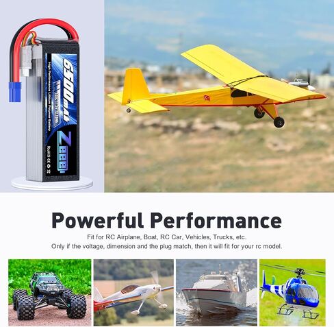 Zeee 3S Lipo Battery 6500mAh 11.1V 120C Soft Pack RC Battery with EC5 Connector for Helicopter Airplane Quadcopter RC Airplane RC Car Truck Boat(2 Pack) in Saudi Arabia