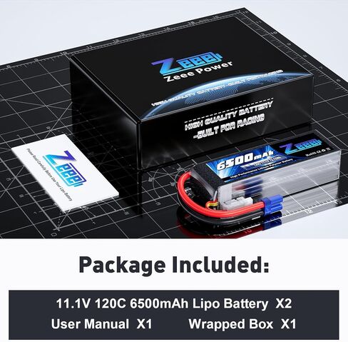 Zeee 3S Lipo Battery 6500mAh 11.1V 120C Soft Pack RC Battery with EC5 Connector for Helicopter Airplane Quadcopter RC Airplane RC Car Truck Boat(2 Pack) in Saudi Arabia