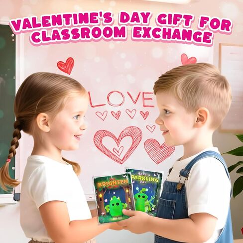 36 Packs Valentines Day Cards for Kids with Glow in The Dark Monster Finger Puppets, Valentines Day Gifts for Kids, Valentines Cards for School Classroom Exchange, Valentines Party Favors Prizes in Saudi Arabia