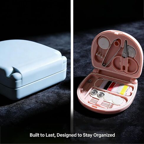 مجموعة أدوات الخياطة الصغيرة للسفر من نيويميستري، مجموعة إصلاح طوارئ صغيرة محمولة مع إبر وخيوط ومقص للمبتدئين، بكميات كبيرة باللون الأزرق الفاتح والوردي in Kuwait