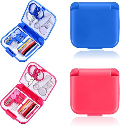 2 Pack Mini Travel Sewing Kit, Portable Small Sewing Kit, Emergency Sewing-Box with Needles Threads Buttons Scissors, Sewing-Supplies and Accessories for Home,Travel and Emergency (Red and Blue) in Saudi Arabia