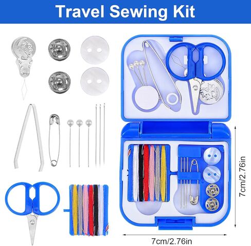 2 Pack Mini Travel Sewing Kit, Portable Small Sewing Kit, Emergency Sewing-Box with Needles Threads Buttons Scissors, Sewing-Supplies and Accessories for Home,Travel and Emergency (Red and Blue) in Saudi Arabia