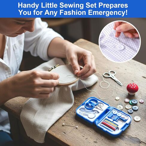 2 Pack Mini Travel Sewing Kit, Portable Small Sewing Kit, Emergency Sewing-Box with Needles Threads Buttons Scissors, Sewing-Supplies and Accessories for Home,Travel and Emergency (Red and Blue) in Saudi Arabia