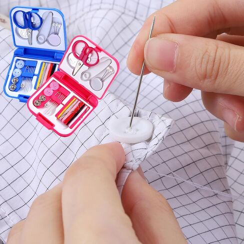 2 Pack Mini Travel Sewing Kit, Portable Small Sewing Kit, Emergency Sewing-Box with Needles Threads Buttons Scissors, Sewing-Supplies and Accessories for Home,Travel and Emergency (Red and Blue) in Saudi Arabia