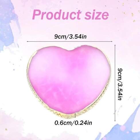 Sibba Resin Nail Art Palette 2 PCS Heart-Shaped Nail Polish Mixing Tray with Gold Edge Nails Art Display Board Cream White Deep Purple Nails Design Polish Holder Board for Professional Manicure Tools in Saudi Arabia