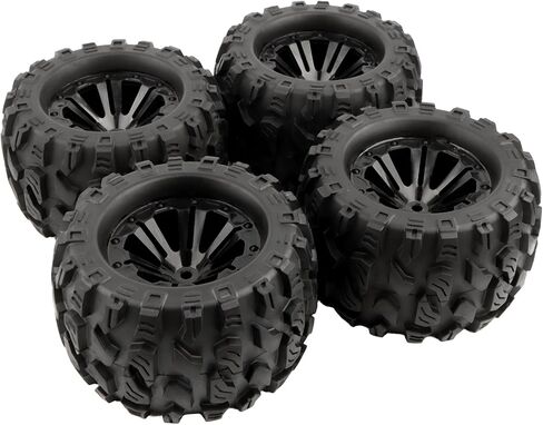 4 عبوات من إطارات السيارات المطاطية RC مقاس 2.8 بوصة على إطارات الطريق مقاس 12 مم محول سداسي عشري إطارات عجلات بلاستيكية متوافقة مع سيارات Traxxas Arrma Rustler Stampede بمقياس 1/10 9201E 9203E 9205E RZ001 9125 X07 X08 RC Cars in Saudi Arabia