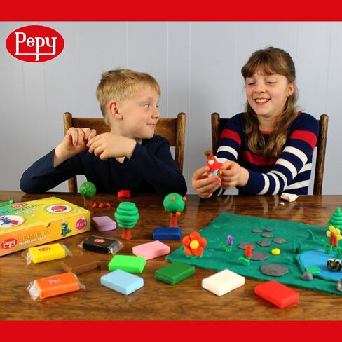 Pepy Plastilina مجموعة هدايا الطين القابلة لإعادة الاستخدام وغير الجافة ومجموعة الفصول الدراسية؛ مجموعة مكونة من 48 قالبًا، كل منها 1.4 أونصة، 2 لكل منها 24 لونًا، مثالية لمشاريع الفنون والحرف اليدوية، متعددة الألوان in Saudi Arabia