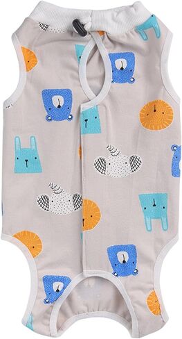 Cat Recovery Suit for Spay & Surgery – Breathable Anti-Lick Cone Alternative Onesie, Adjustable Velcro (Grey, M) in Kuwait