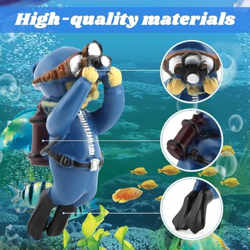 PUXING 4pcs Floating Fish Tank Decoration Retro Submarine Set and Floating Diver Lovely Diver Fish Tank Decorations Safe Fishs Toy for Be-TTA (Color:Colorful) in Kuwait