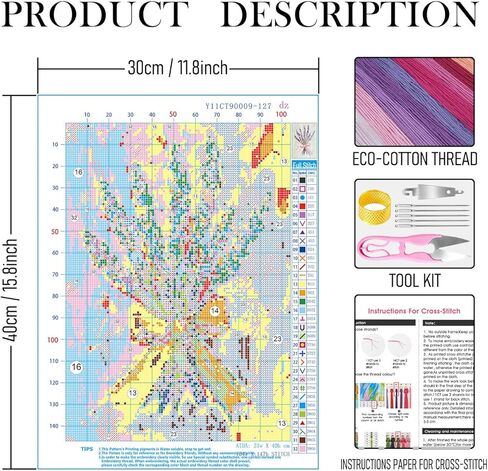 RLTXBUK 4 Pack Vintage Floral Cross Stitch Kits, Pink Bow Bouquet Hydrangea Lavender Cottagecore Stamped Counted Cross Stitch Kits for Adults, Gifts for Women, 11.8x15.8 Inch in Kuwait