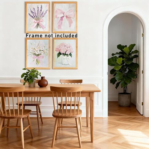 RLTXBUK 4 Pack Vintage Floral Cross Stitch Kits, Pink Bow Bouquet Hydrangea Lavender Cottagecore Stamped Counted Cross Stitch Kits for Adults, Gifts for Women, 11.8x15.8 Inch in Kuwait