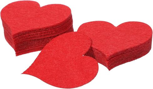 60 Pcs Red Felt Hearts for Crafts 1.96 Inch Mini Heart Shapes Decorative Scrapbooking Sewing Craft Embellishment Wedding Party Valentine’s Day Decoration in Saudi Arabia